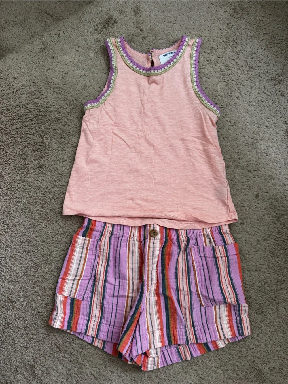 Old Navy tank top and shorts